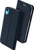 A dark blue flip case for a smartphone is shown diagonally against a white background. Produktbild-Vorschau