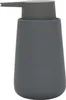 A gray ceramic soap dispenser with a pump. Podgląd zdjęcia produktu