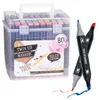 Set doppio di pennarelli in scatola con manico - 80 colori Anteprima dell’immagine prodotto 1
