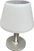 A single table lamp with a white shade and a silver base and stem. Produktbild-Vorschau