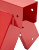 A close-up view of a red metal swing set connector. Produktbild-Vorschau