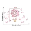Rosa Schmetterlings korb Wandaufkleber,Wandsticker Produktbild-Vorschau 5