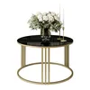 Runder Couchtisch LORI GLASS mit goldenem Gestell, Gold Produktbild-Vorschau 3