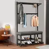 Garderobenständer Kleiderständer Garderobe mit Schuhbank, Produktbild-Vorschau 4