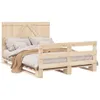 The Living Store Massivholzbett mit Kopfteil 140x200 cm Produktbild-Vorschau 2