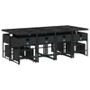 13-tlg. Garten-Essgruppe mit Kissen Schwarz Poly Rattan Produktbild-Vorschau 4