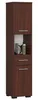 A tall, narrow bathroom cabinet with a dark wood finish. Podgląd zdjęcia produktu