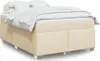 vidaXL Boxspringbett mit Matratze Creme 140x200 cm Stoff Produktbild-Vorschau 2