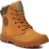 A single tan Palladium boot is shown against a white background. Produktbild-Vorschau