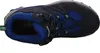 A top-down view of a blue and navy hiking boot with green accents. Produktbild-Vorschau