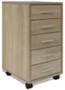 vidaXL Büroschubladenschrank auf Rollen 5 Schubladen Eiche Produktbild-Vorschau 1
