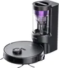 A black robot vacuum cleaner with a charging and dustbin station. Produktbild-Vorschau