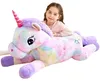 Peluche licorne géante, 110 cm, très douce et moelleuse, Voir les images du produit 1