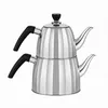 Teekannen Set Edelstahl Induktion 1,0L + 2,5L Türkischer Produktbild-Vorschau 1