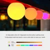 A string of colorful LED ball lights hanging from a ceiling. Podgląd zdjęcia produktu