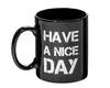 A black mug with white text on a white background. Náhled obrázku produktu