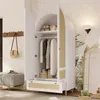 Merax Kleiderschrank mit Rattan-Optik, Schlafzimmerschrank Produktbild-Vorschau 5