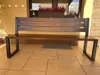 Gartenbank Holz Metall 180 cm mit Lehne - Moderne Bank - Produktbild-Vorschau 7