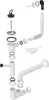 An exploded view of a sink drain assembly and plumbing components. Anteprima dell’immagine prodotto
