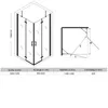 Technical drawings and a dimension table for a shower enclosure. Anteprima dell’immagine prodotto