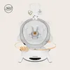 A baby bouncer with toys, shown in a 360-degree rotation graphic. Produktbild-Vorschau