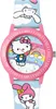 A close-up of a children's watch with Hello Kitty and My Melody characters. Produktbild-Vorschau