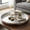 Metall Kerzentablett Silber rund im Orient Design - 34 cm - Produktbild-Vorschau 3