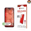 A product shot of a screen protector for an iPhone 14 Pro Max, shown with its packaging and a mounting frame. Produktbild-Vorschau