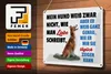Blechschild Spruch 30x20cm mein Hund weiß zwar Hundeliebe Produktbild-Vorschau 3