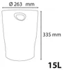 EXACOMPTA 45357D Cestino EXACOMPTA ECOBIN, 15 litri, bianco Anteprima dell’immagine prodotto 9