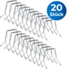 A collection of metal clips arranged in rows on a white background. Produktbild-Vorschau