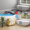 A split image showing a messy bathroom floor with clothes scattered before and a tidy bathroom with a laundry basket after. Anteprima dell’immagine prodotto