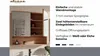 A bathroom cabinet with a mirror and shelves, displaying product features. Produktbild-Vorschau