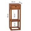 A wooden side table with dimensions indicated by measurement lines and text. Produktbild-Vorschau