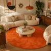 Luxus Super Soft Hochflor Teppich Melia Orange Rund, Produktbild-Vorschau 1