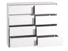 A white, modern dresser with eight drawers, some of which are partially open. Produktbild-Vorschau