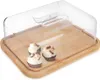 Plateau en bambou avec couvercle cloche pour fromages, Voir les images du produit 1
