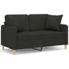 vidaXL 2-Sitzer-Sofa mit Zierkissen Schwarz 120 cm Stoff Produktbild-Vorschau 1