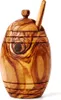 Honigtopf mit Honiglöffel aus Olivenholz 12 cm Produktbild-Vorschau 2