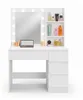 Aga Coiffeuse avec miroir et éclairage Blanc mat Voir les images du produit 1
