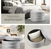 Tabouret ALTU XL rembourré avec rangement - Aspect velours Voir les images du produit 5
