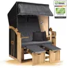 Strandkorb Ostsee 2-Sitzer 120cm breit in beige grau weiß Produktbild-Vorschau 1