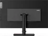 The back of a black Lenovo ThinkVision monitor on a black background. Produktbild-Vorschau