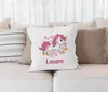 Einhorn Kissen-Bezug Namens-Kissen-Hülle Baumwolle Produktbild-Vorschau 3