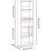 A diagram showing the dimensions of a bookshelf. Produktbild-Vorschau