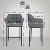 Barhocker Damaso B Filz mit 4-Fuß Gestell grau Produktbild-Vorschau 2