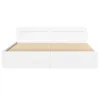 A white bed frame with wooden slats is shown against a white background. Anteprima dell’immagine prodotto