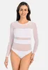 Body Teyli a maniche lunghe in rete per donna Stripy Female Anteprima dell’immagine prodotto 1
