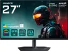 A marketing image for a GIGABYTE gaming monitor, featuring a futuristic warrior character and key specifications. Voir les images du produit