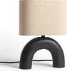 LED Tischlampe aus Keramik und Stoff Callie Schwarz Produktbild-Vorschau 1